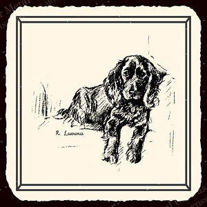 300x300 Vma D 107) Black Lab Dog Sketch Vintage Metal Animal Retro Tin - Dog Sketch