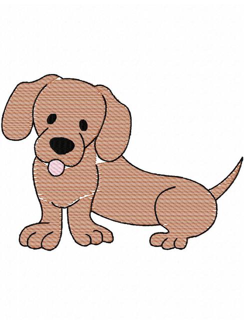 489x640 Dachshund Sketch Embroidery Design - Dog Sketch