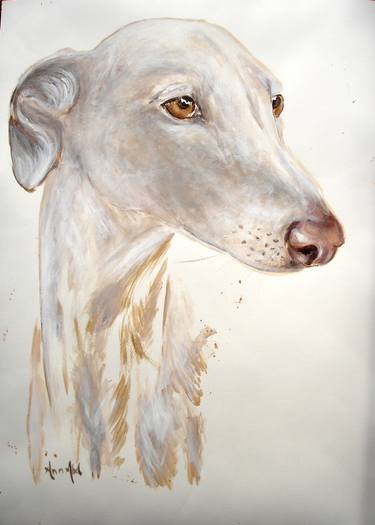 375x525 Portrait Of Pharaoh. Dog. Sketch Painting By Ann Abel Iseux - Dog Sketch Artist