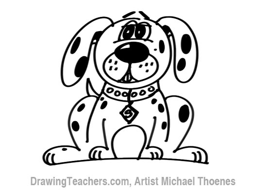 550x392 How To Draw A Cartoon Dog Sitting Down - Dog Sketch Cartoon