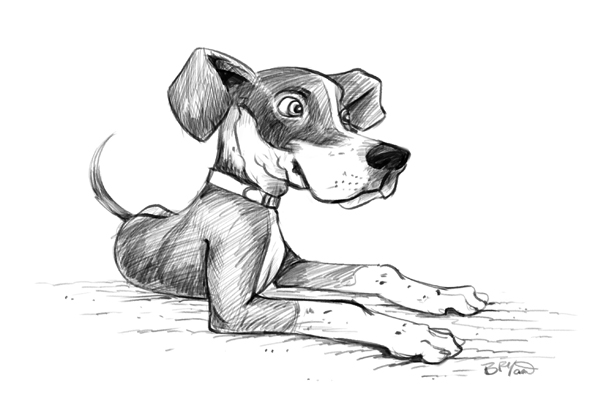 598x405 Puppy Dog Cartoon Sketch Cartoon - Dog Sketch Cartoon