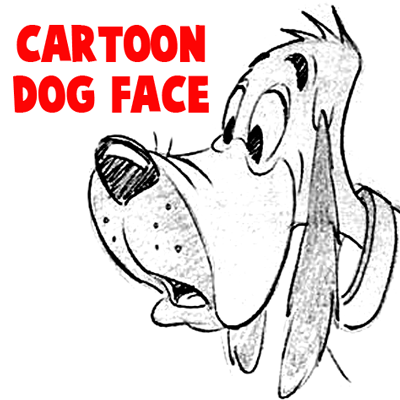 400x400 How To Draw Cartoon Dogs Face And Head In Easy Steps Lesson - Dog Sketch Cartoon