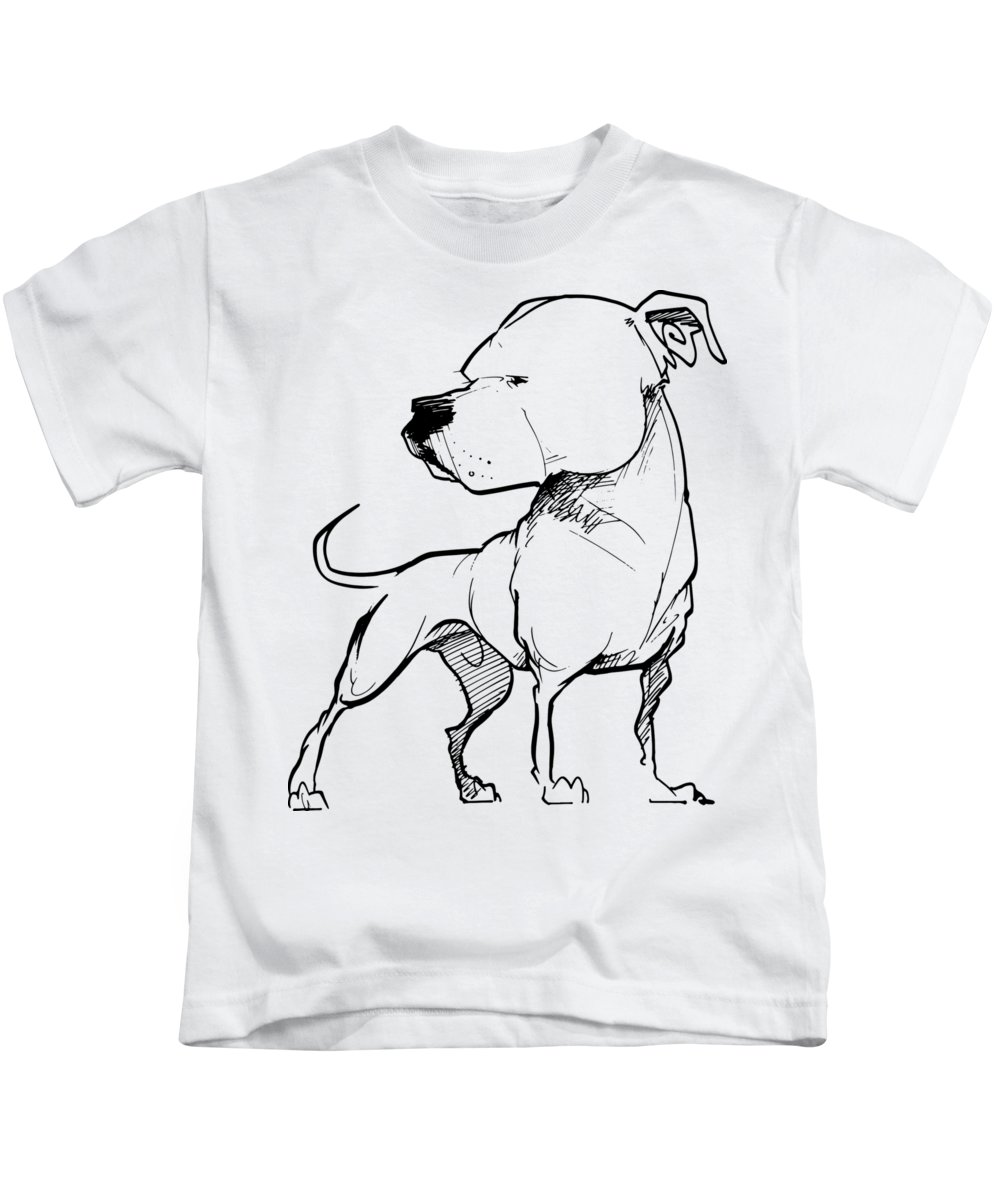 1000x1200 American Bulldog Gesture Sketch Kids T Shirt For Sale By John Lafree - Dog Sketch For Kids