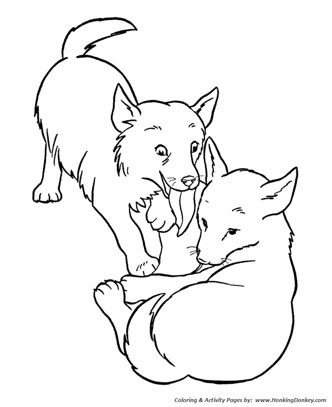 670x820 Dog Coloring Pages Printable Licking Dogs Coloring - Dog Sketch For Kids