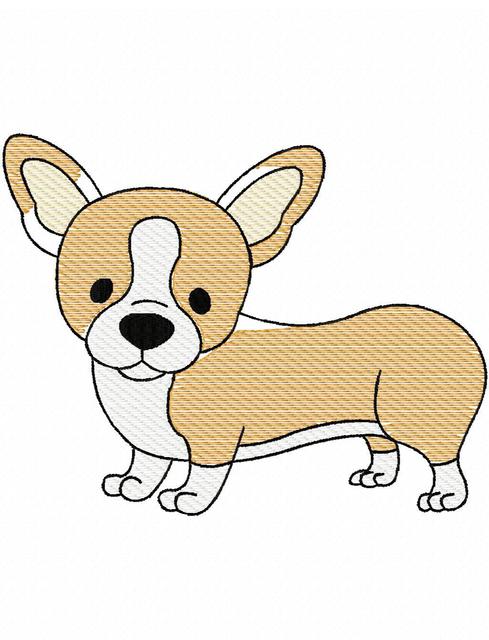 489x640 Corgi Sketch Embroidery Design - Dog Sketch Images