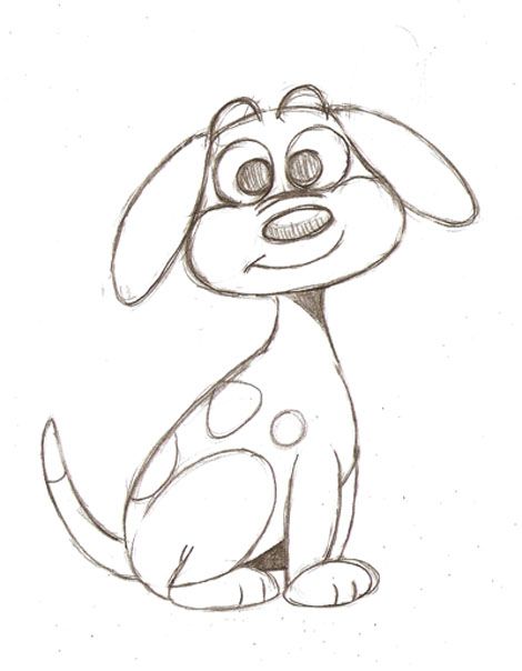 470x604 Learn To Draw A Simple Cartoon Dog In This Easy To Follow - Dog Sketch Simple