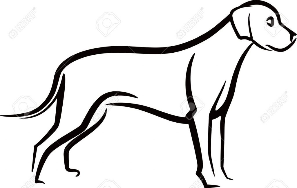 1024x650 Outline Dog Simple Drawing - Dog Sketch Simple