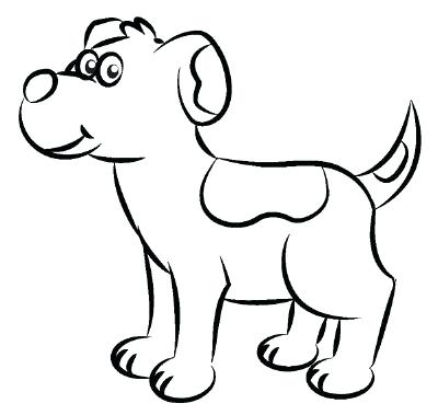 400x379 Simple Dog Drawing Photos Basic Cartoon Luxurytransportation - Dog Sketch Simple