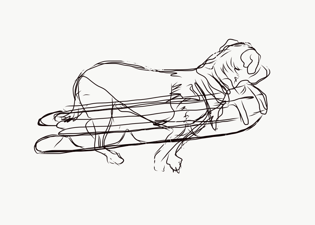 1024x732 Sketch For Sled Dog Illustration On Behance - Dog Sled Sketch