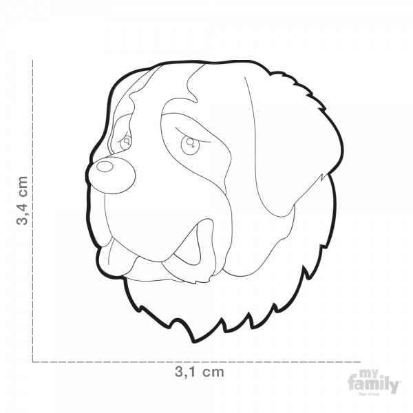 600x600 Dog Id Tag My Family St. Bernard Plate Dogs Pet Name Tag Free - Dog Tag Sketch