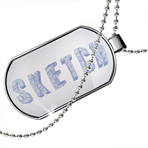 500x500 Dogtag Sketch Pen Doodle Art In 3d Dog Tags Necklace - Dog Tag Sketch