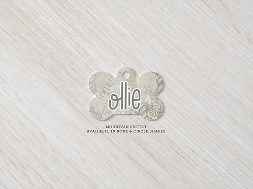 498x373 Mountain Sketch Printed Dog Tag - Dog Tag Sketch