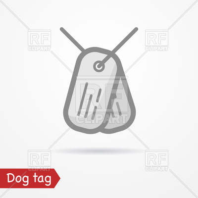 400x400 Typical Army Dog Tag Isolated On White Background Vector Image - Dog Tag Sketch