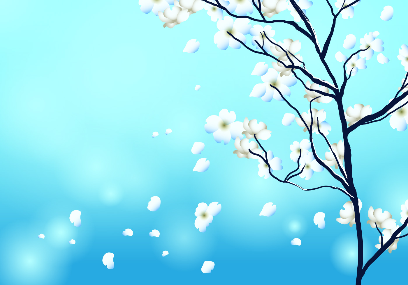 1400x980 Dogwood Tree Free Vector Art - Dogwood Tree Sketch
