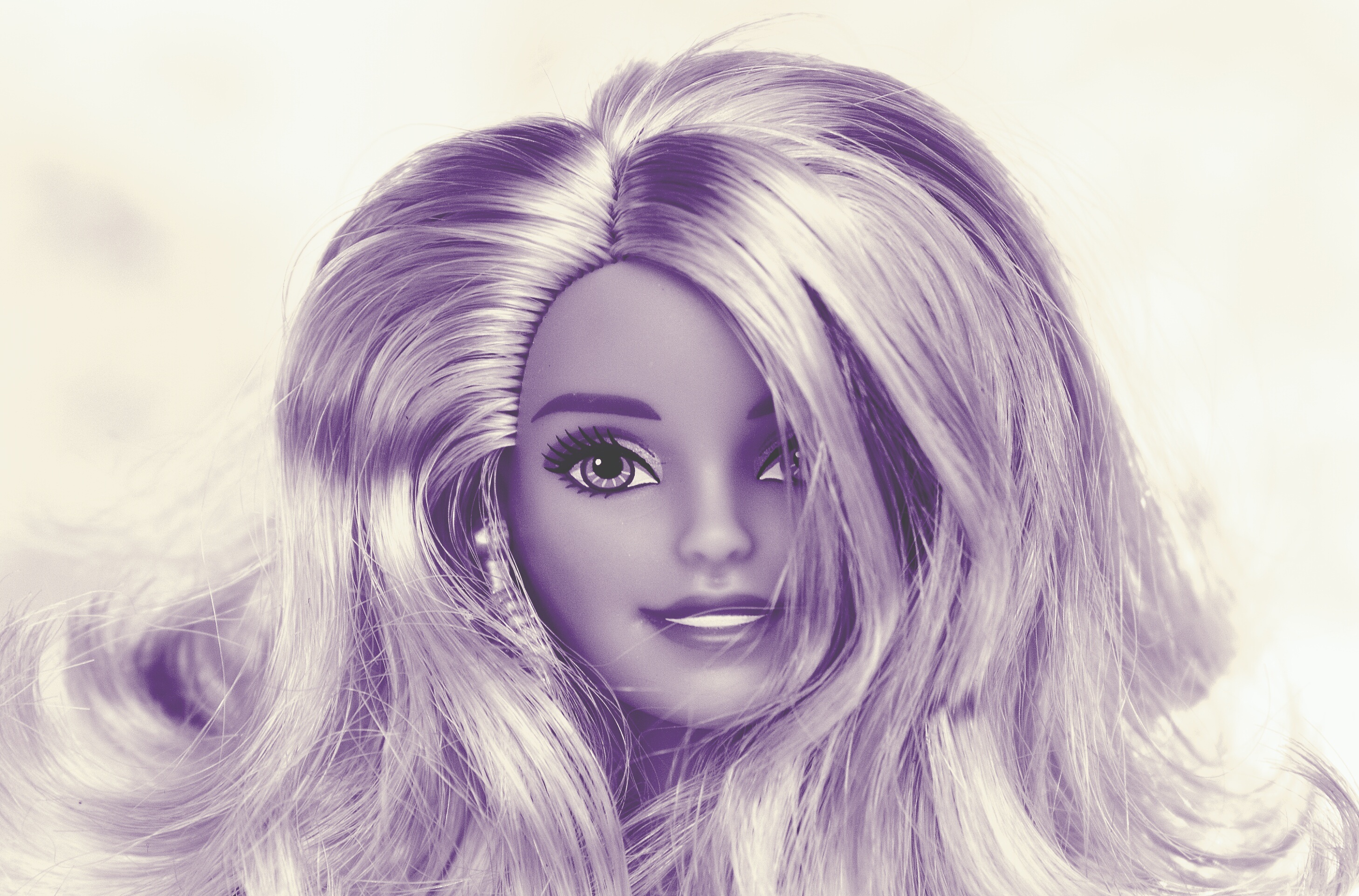 2916x1924 Free Images Girl, White, Play, Purple, Model, Blue, Monochrome - Doll Face Sketch