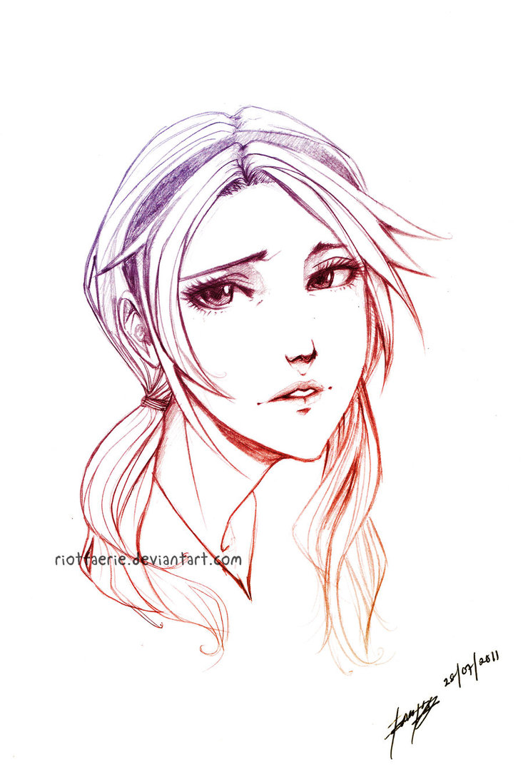 733x1089 Baby Doll Sketch By Riotfaerie - Doll Sketch