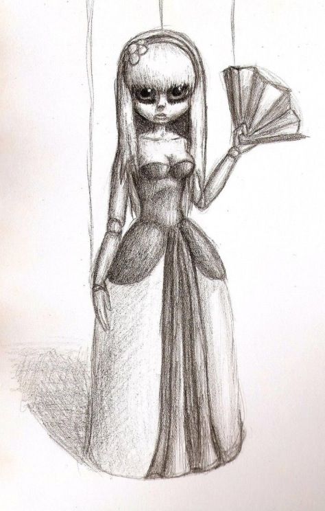 474x744 Drawn Doll Creepy - Doll Sketch Drawing