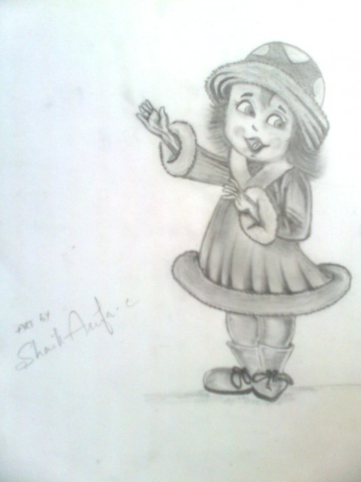 525x700 Lovely Baby Doll Pencil Sketch - Doll Sketches