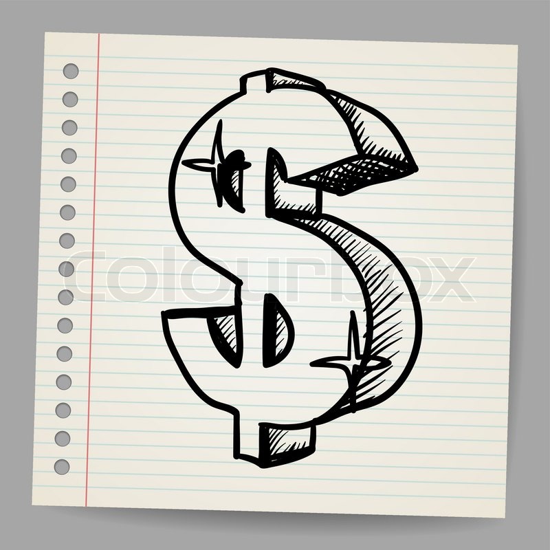 800x800 Dollar Sign Sketch Stock Vector Colourbox - Dollar Sign Sketch