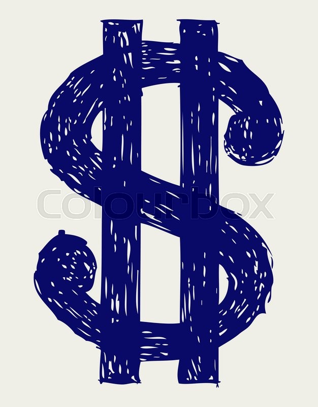 626x800 Dollar Sign. Sketch. Vector Illustration Stock Vector Colourbox - Dollar Sign Sketch