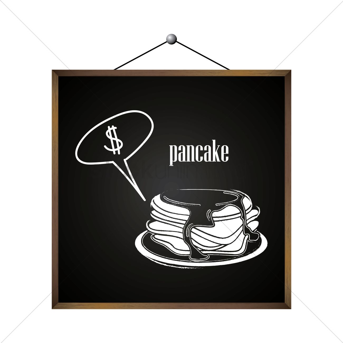 1300x1300 Pancake With Dollar Sign In Speech Bubble Vector Image - Dollar Sign Sketch