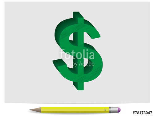 500x375 Sketch Big Green Dollar Sign Stock Image And Royalty Free Vector - Dollar Sign Sketch