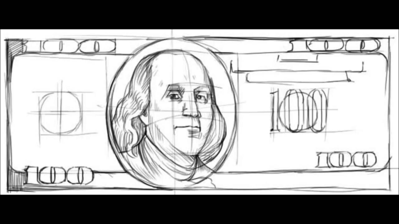 1280x720 How To Draw A Dollar - Dollar Sketch