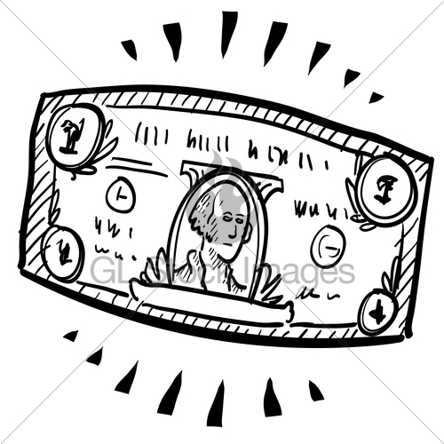 500x500 Stretching A Dollar Sketch Gl Stock Images - Dollar Sketch