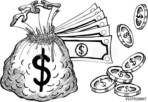 500x345 Sack, Dollar, Sketch - Dollar Sketch