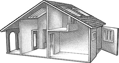 382x205 Eames Chairs, Open Floor Plans And Sub Zero Refrigerators For Your - Dollhouse Sketch