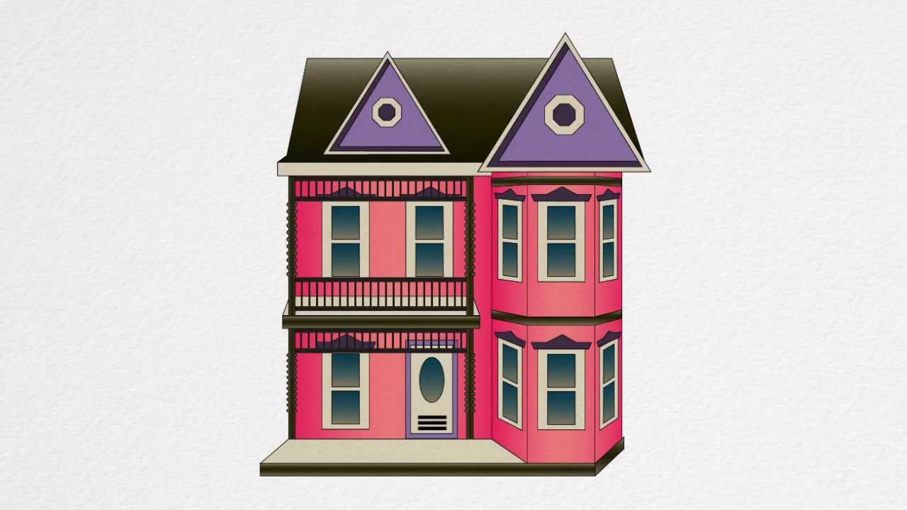 1280x720 How To Draw A Dollhouse Step By Step - Dollhouse Sketch