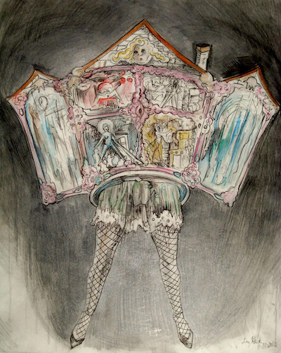 400x503 Liz Krick - Dollhouse Sketch