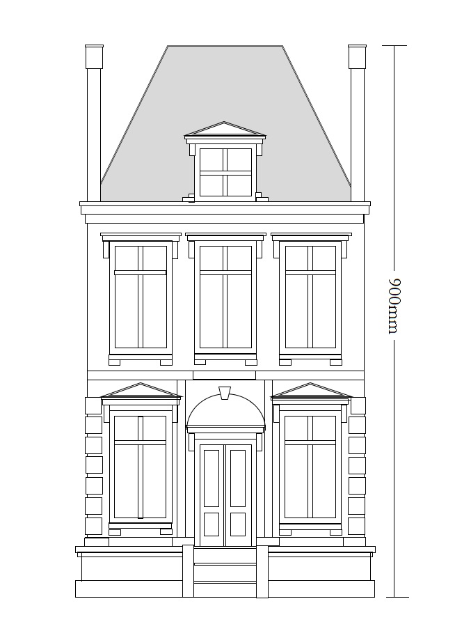 654x916 Architectural Dollhouses Justin Bishop - Dollhouse Sketch