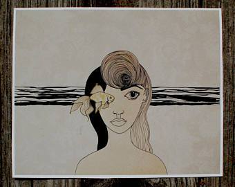 340x270 Dolly Parton Quirky Art Wall Art Art Print Wall Art - Dolly Parton Sketch