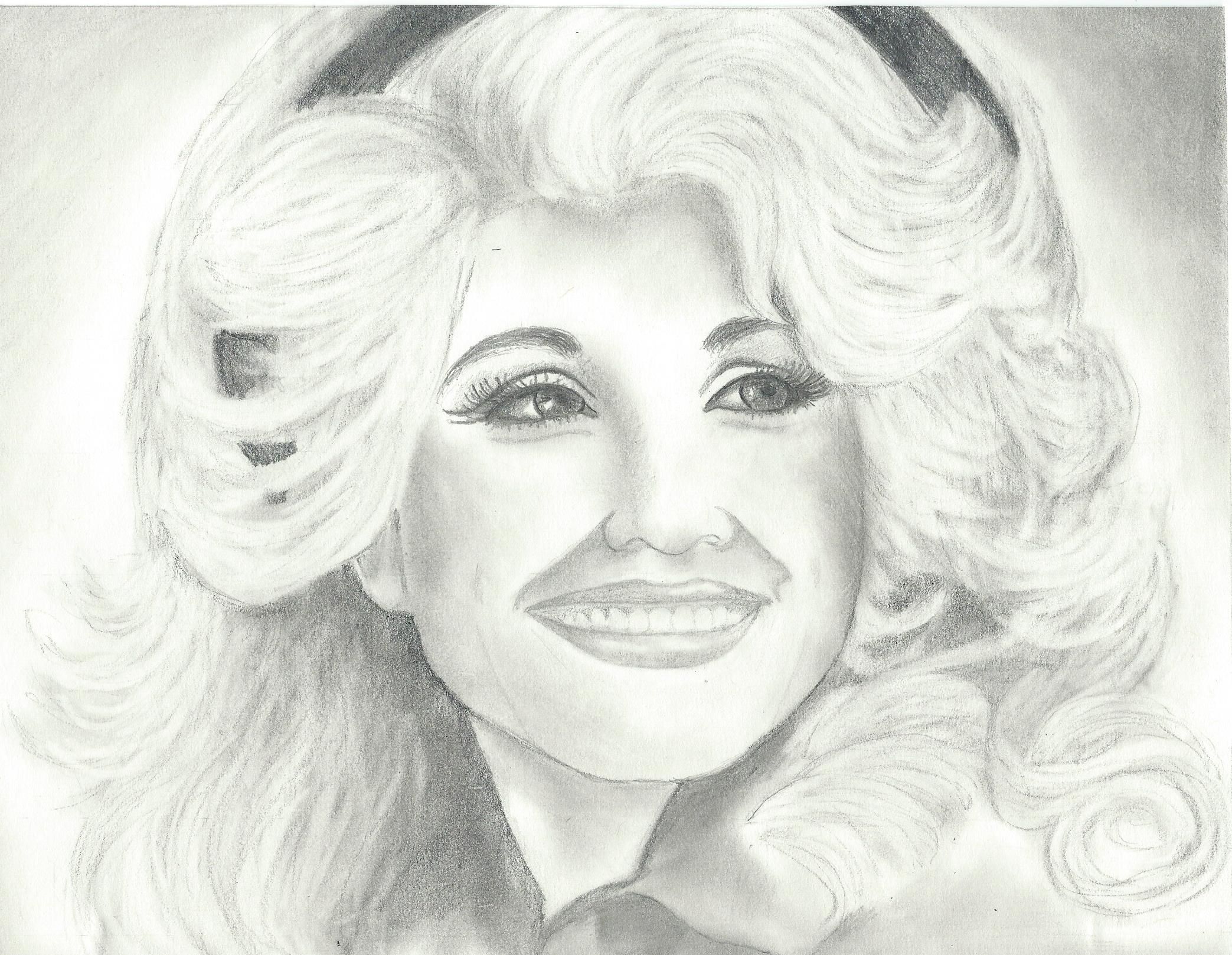 2087x1618 Pencil Drawing Of A Young Dolly Parton Celebrities Hand Drawn - Dolly Parton Sketch