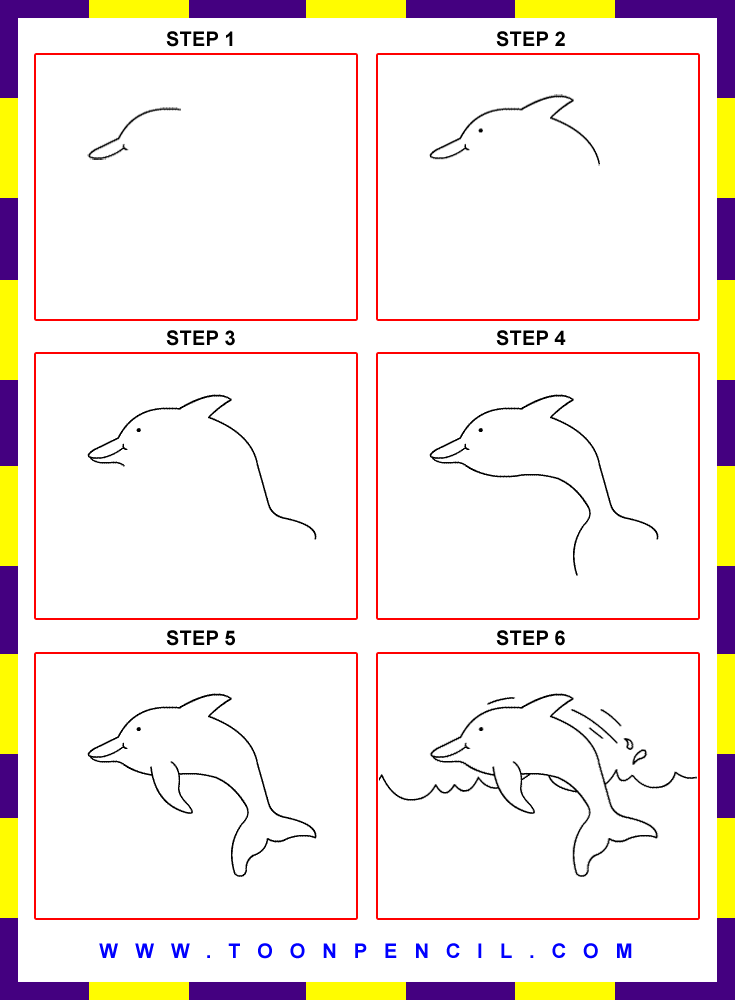 735x1000 Dolphin Drawings Step By Step - Dolphin Sketch Step By Step