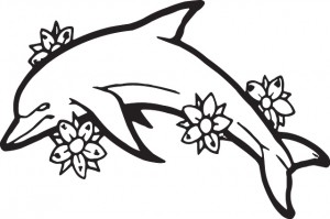 300x199 Black And White Dolphin Tattoo Sketch - Dolphin Tattoo Sketch
