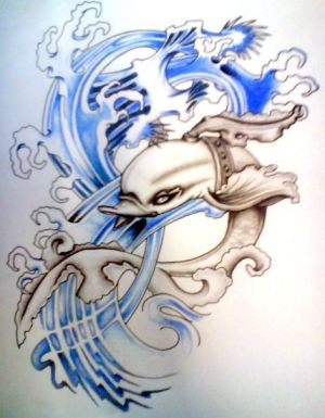 300x385 Kumpulan Ikan 2000 Dolphin Tattoo Designs Gallery - Dolphin Tattoo Sketch