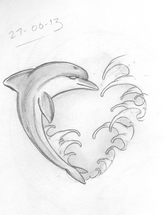 Dolphin Tattoo Sketch at PaintingValley.com | Explore collection of ...