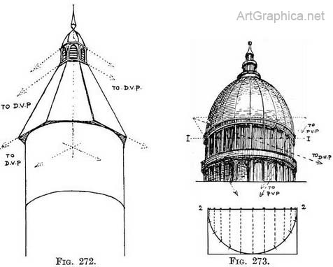 476x382 Domes, Turrets, Steeples, Perspective Drawing - Dome Sketch