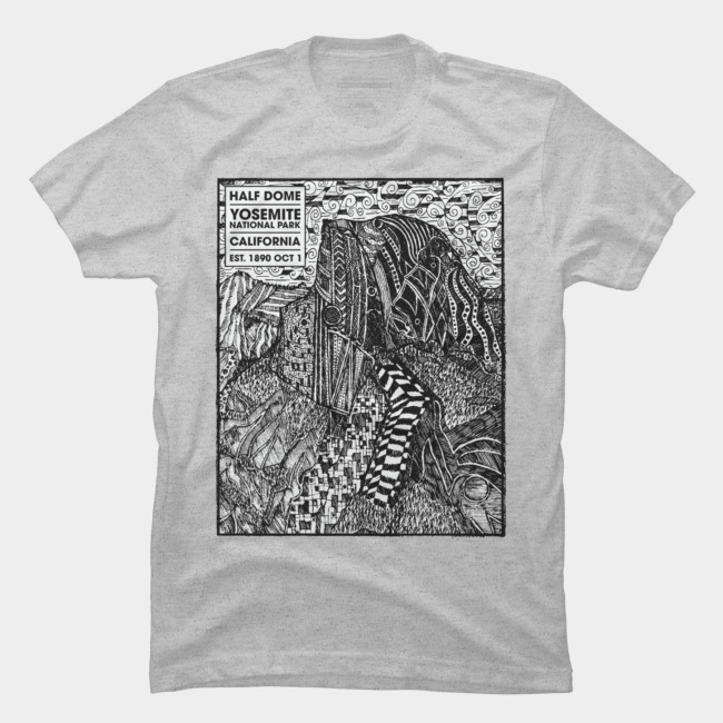 650x650 Half Dome Sketch T Shirt By Hinterlund Design By Humans - Dome Sketch