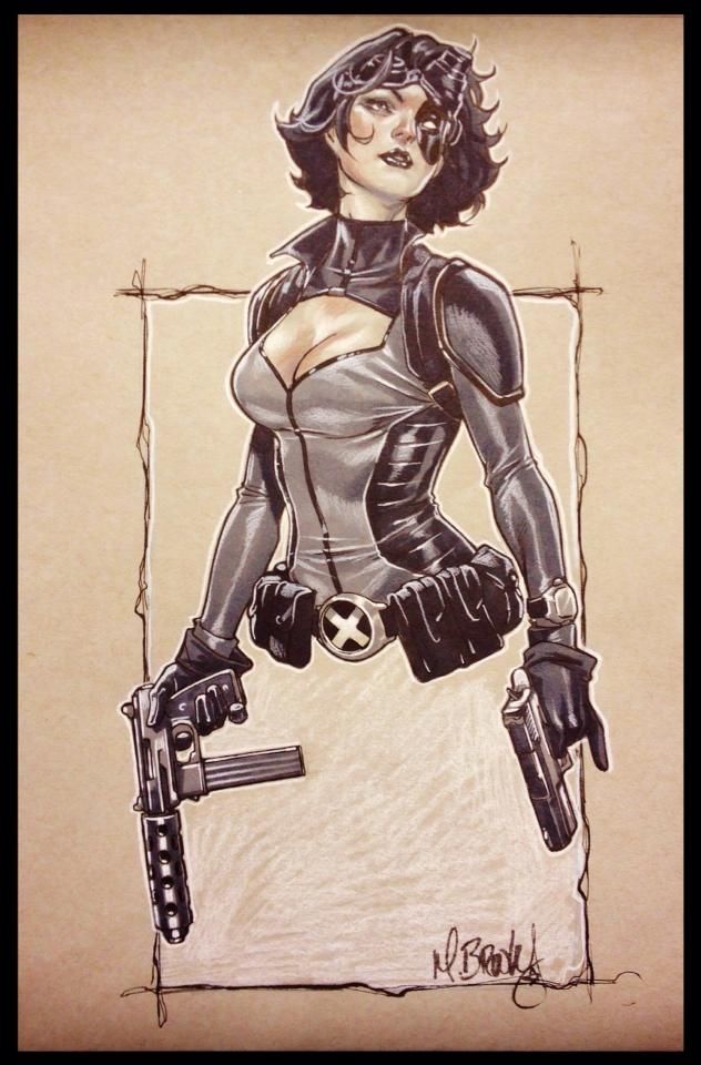 632x960 Domino Sketch By Mark Brooks Marvel Comics - Domino Sketch