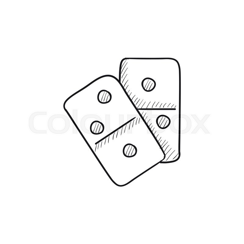 800x800 Domino Vector Sketch Icon Isolated On Background. Hand Drawn - Domino Sketch