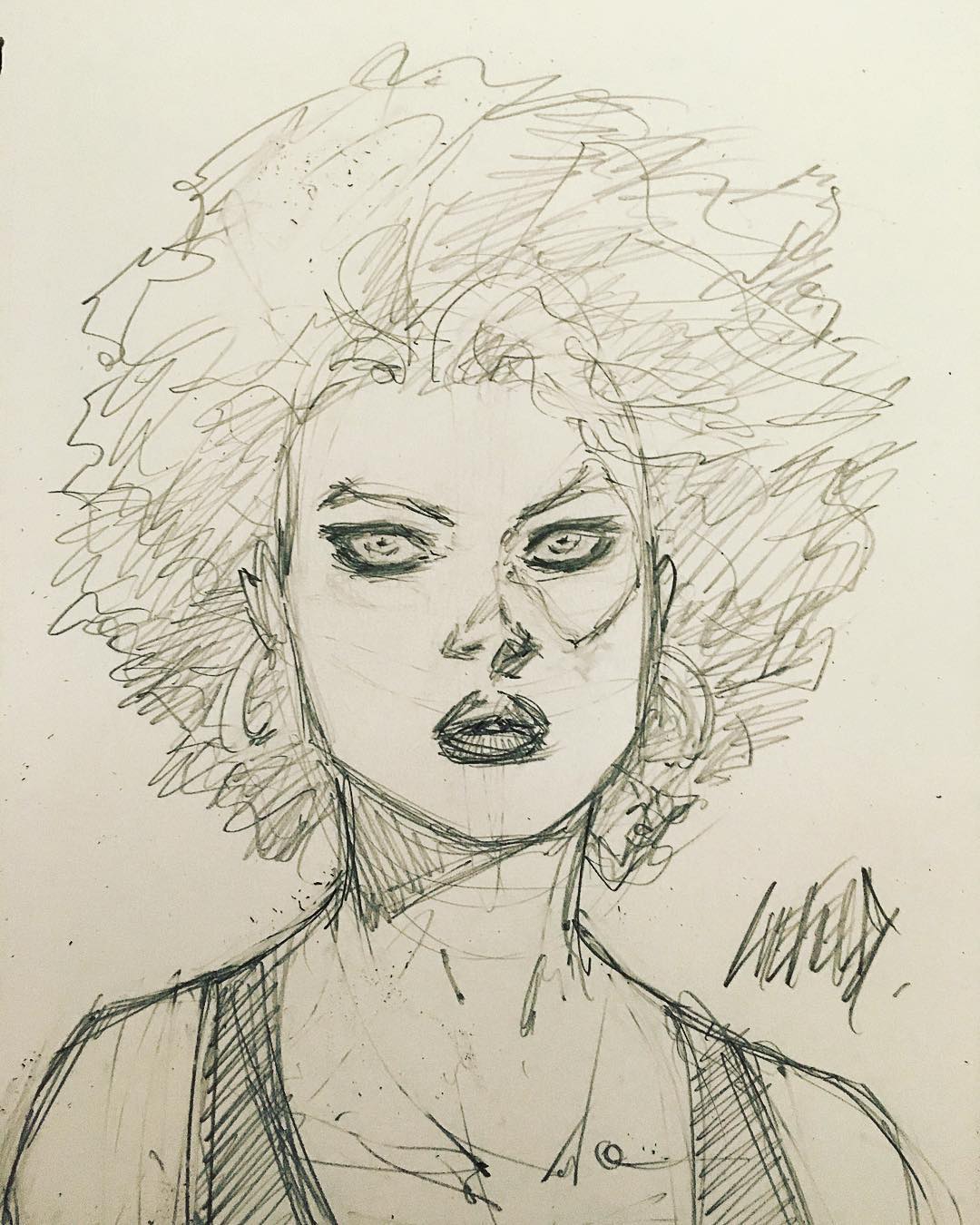 1080x1350 Rob Liefeld Sketches Zazie Beetz As Domino - Domino Sketch
