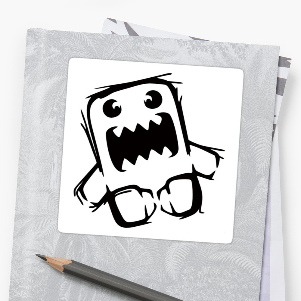 1000x1000 Jdm Domo Kun Shocked Stickers By Thatstickerguy Redbubble - Domo Sketch