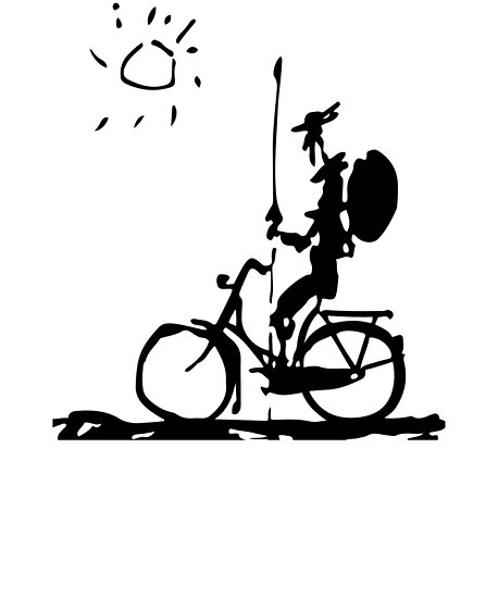 458x550 Don Quixote Riding Bike, Sketch Line Parody 1955 T Shirt Posters - Don Quixote Sketch
