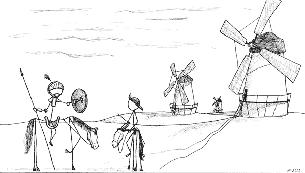 600x341 Don Quixote Vs. The Windmills Hp Stick Version Comic Random - Don Quixote Sketch
