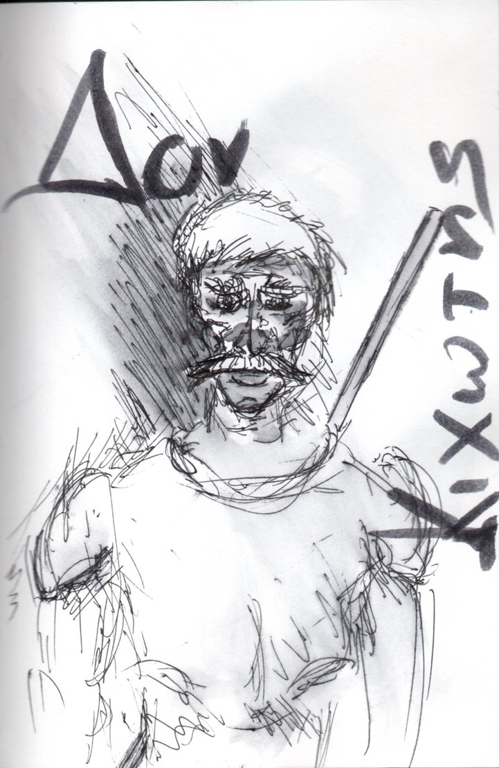 721x1108 Ink Portret 15 Don Quixote By Dairanhill - Don Quixote Sketch