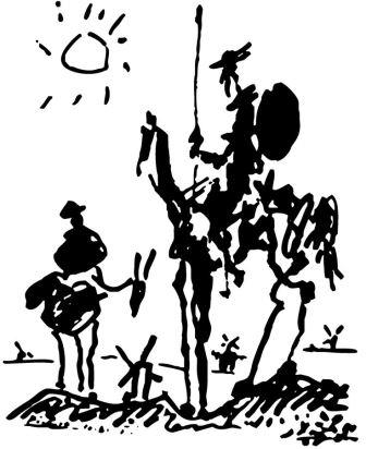 336x412 Pablo Picasso Don Quixote (Painting)(1955)(Analysis) - Don Quixote Sketch