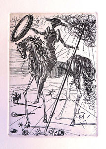 214x300 Salvador Dali Don Quixote Plate Signed Restrike Etching Amp Coa Ebay - Don Quixote Sketch